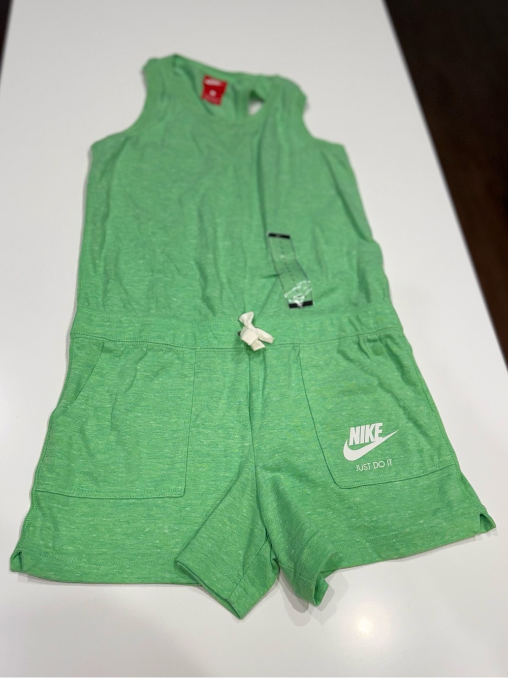 Nike Girl’s Vintage  Razorback Cotton Romper Sleeveless w/ Pockets Large
